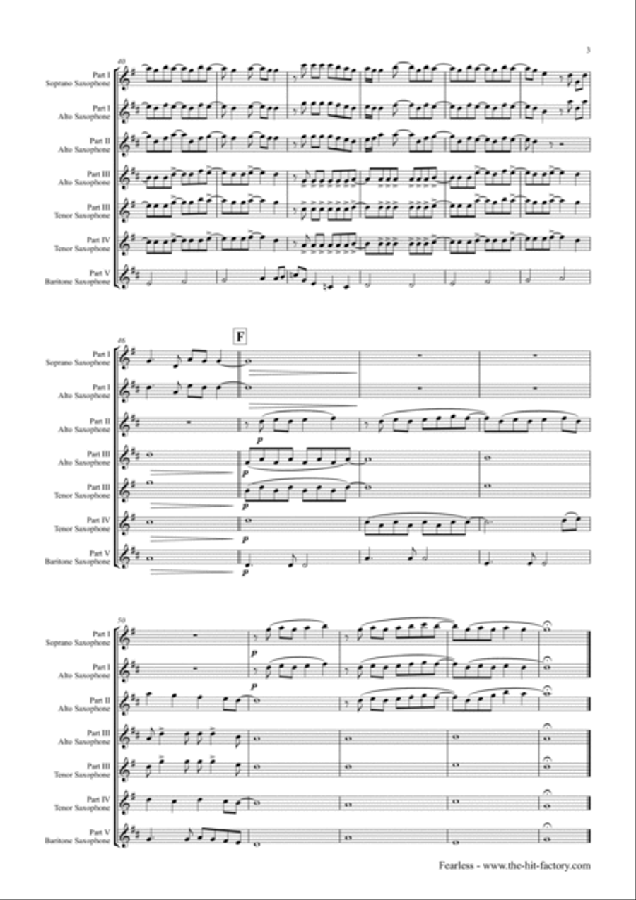 Fearless Saxophone Quintet scores gallery preview page 3