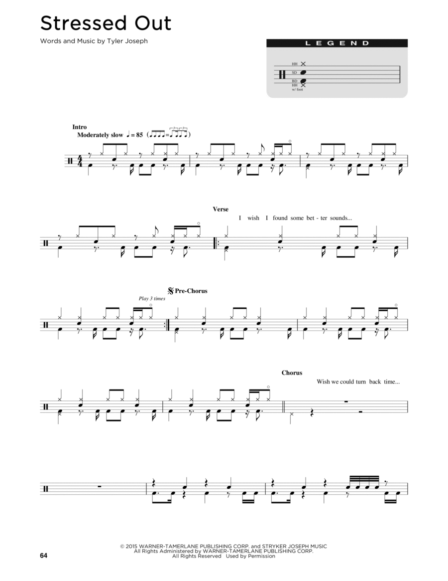 Stressed Out Stressed Out Drum Set scores gallery preview page 1