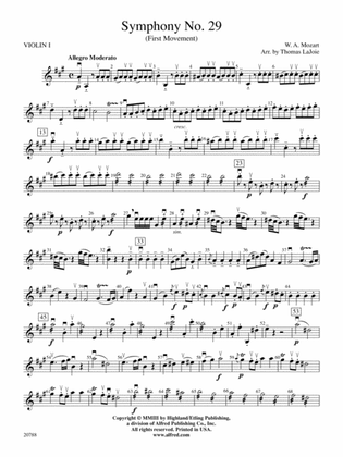 Symphony No. 29 (1st Movement): 1st Violin