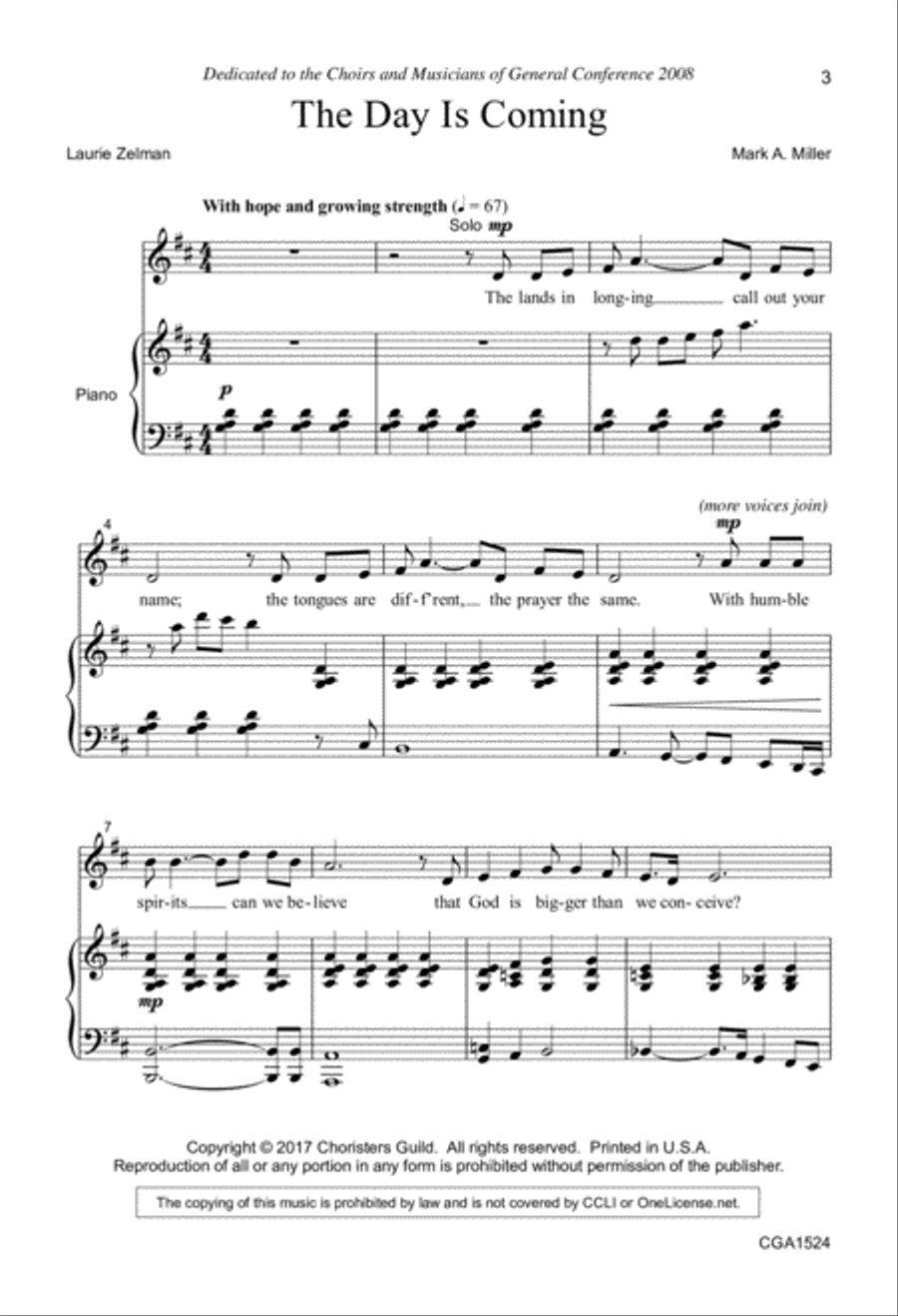 The Day Is Coming The Day Is Coming 4-Part scores gallery preview page 2