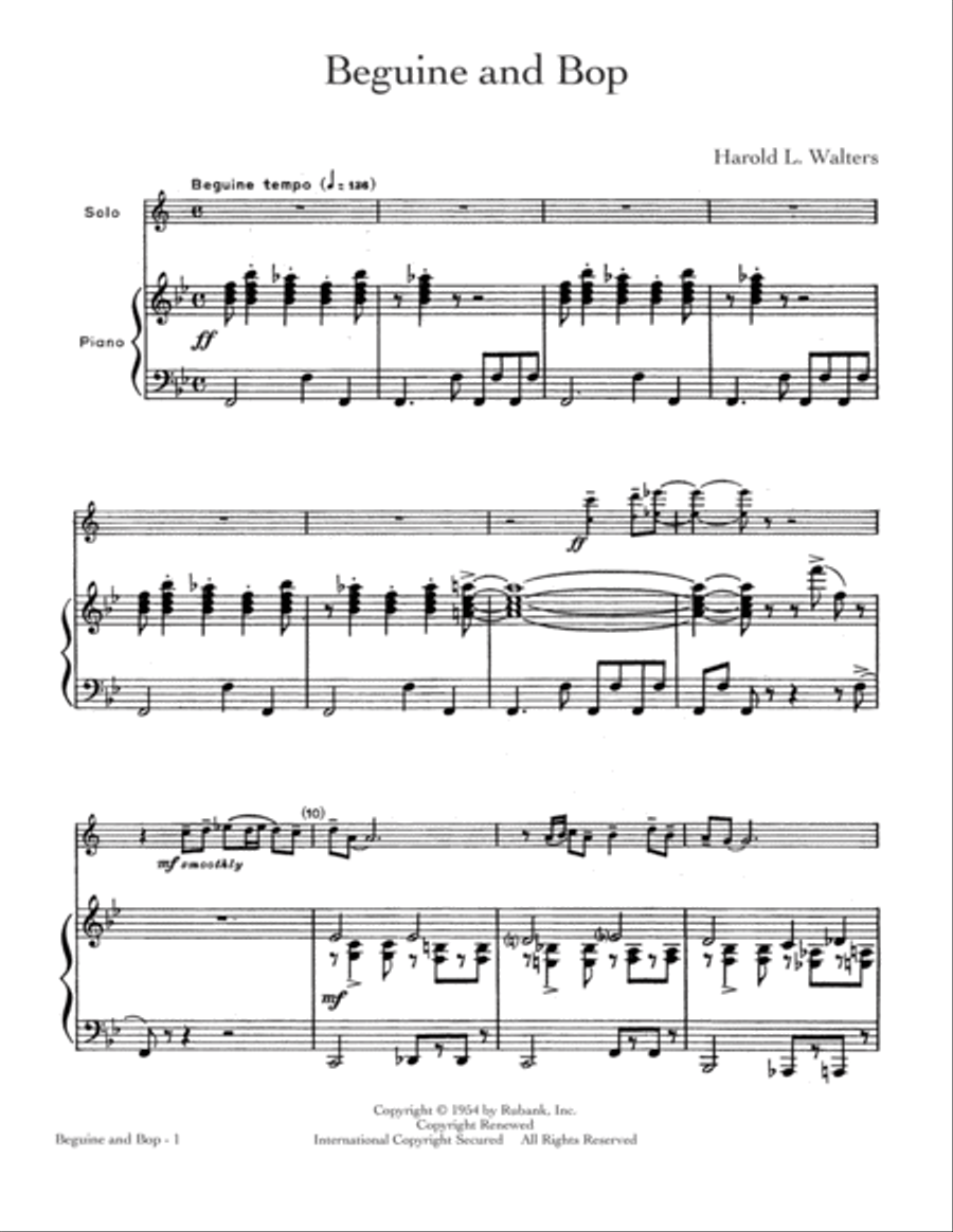 Beguine And Bop School and Community scores gallery preview page 1