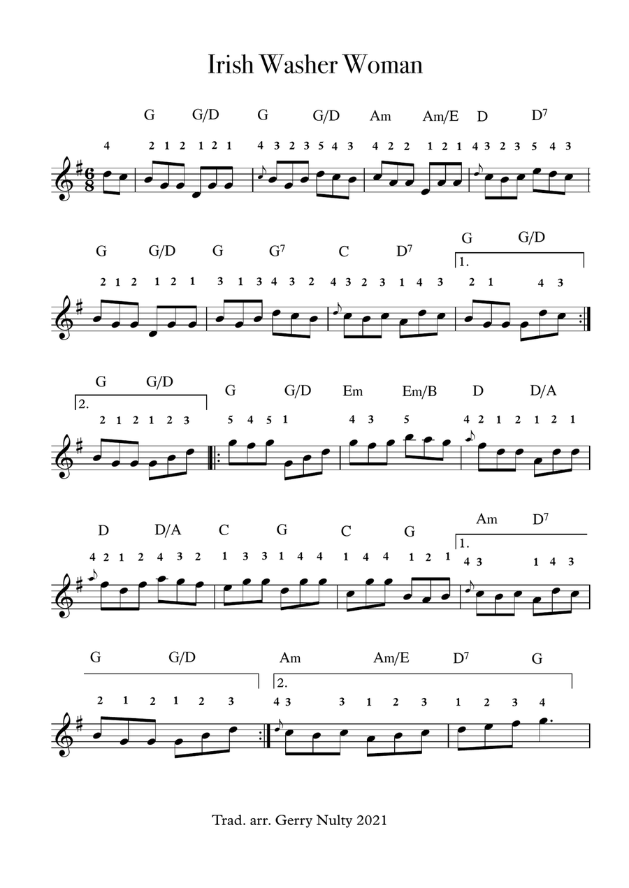 The Irish Washerwoman Accordion scores gallery preview page 1