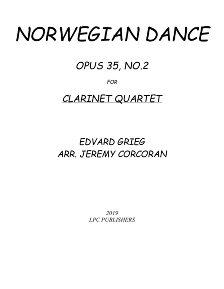 Norwegian Dance Opus 35, No. 2 for Clarinet Quartet image number null