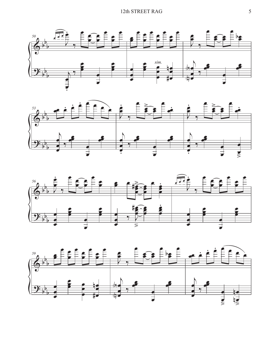 12th Street Rag Piano Solo scores gallery preview page 5
