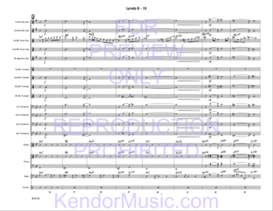 Lynda B (Full Score) Jazz Ensemble scores gallery preview page 12