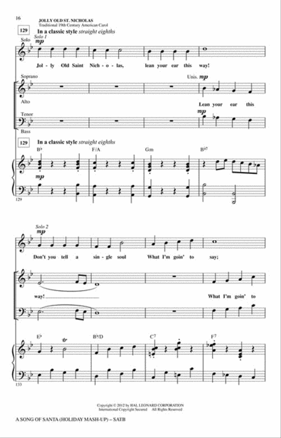 A Song of Santa Show Choir scores gallery preview page 4