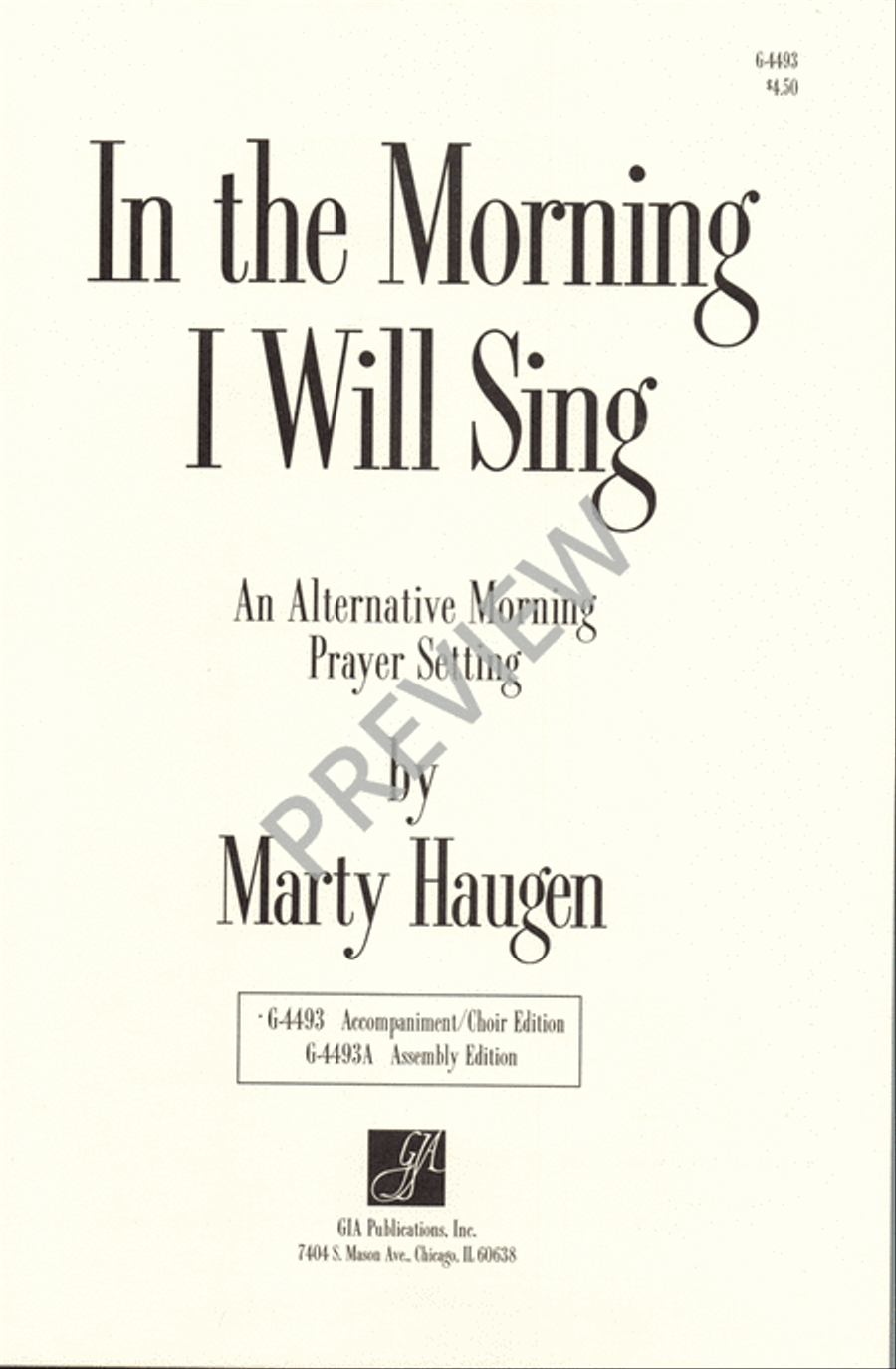 In the Morning I Will Sing Unison Choir scores gallery preview page 3