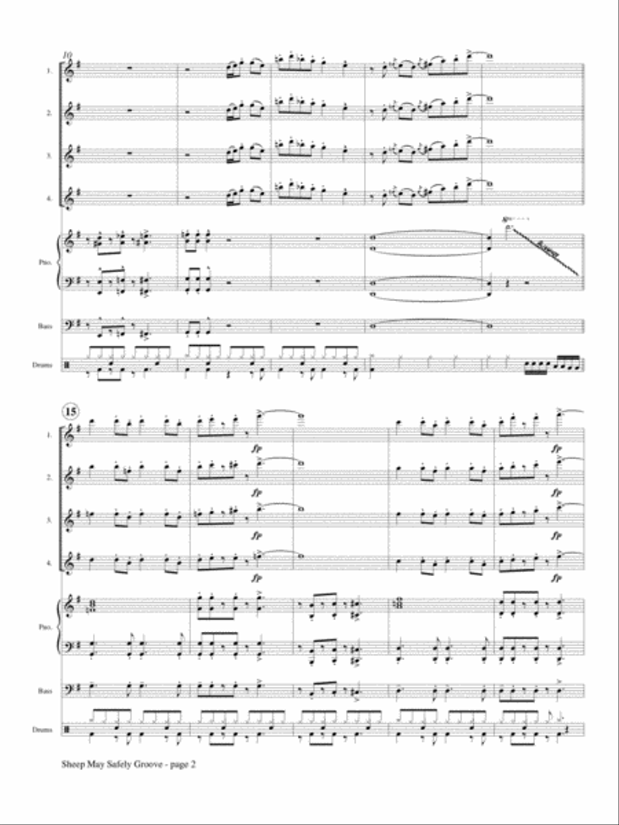 Sheep May Safely Groove for Flute Choir Flute Choir scores gallery preview page 3