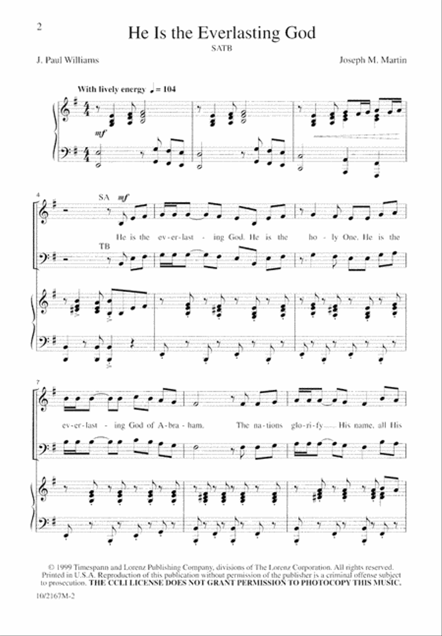 He Is the Everlasting God 4-Part scores gallery preview page 2