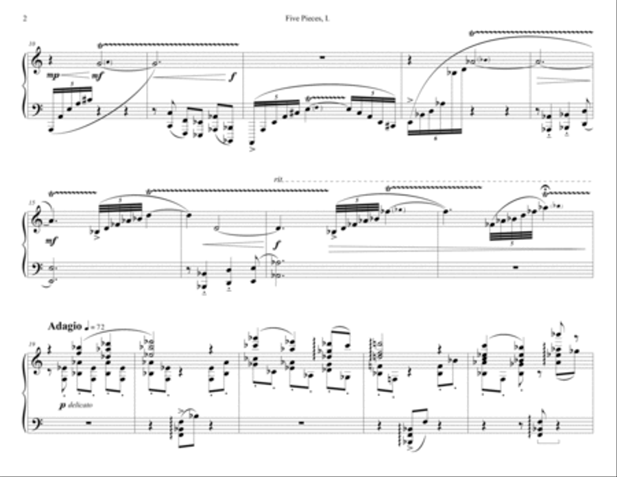 Five Pieces Piano Solo scores gallery preview page 2