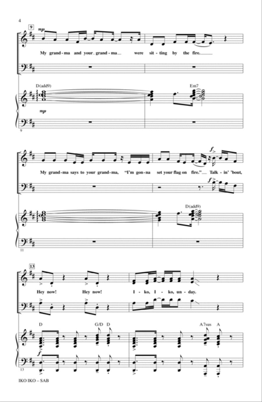 Iko Iko Iko Iko 3-Part scores gallery preview page 2