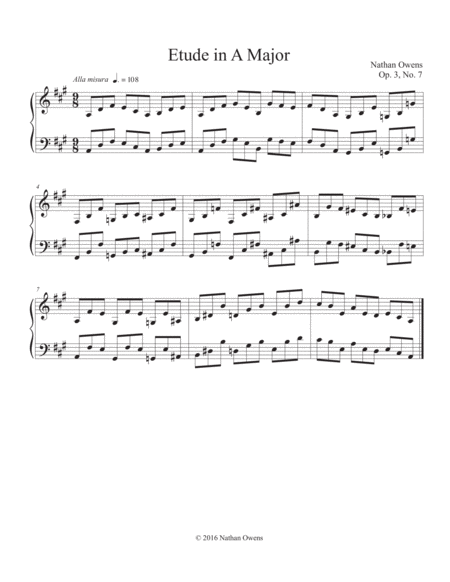 Piano Etude 7 in A Major