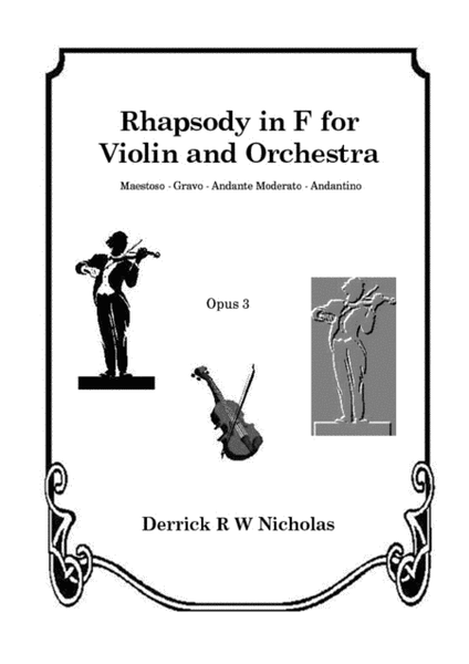Rhapsody in F for Violin and Orchestra. Opus 3 - Full Score and Instrument Parts image number null