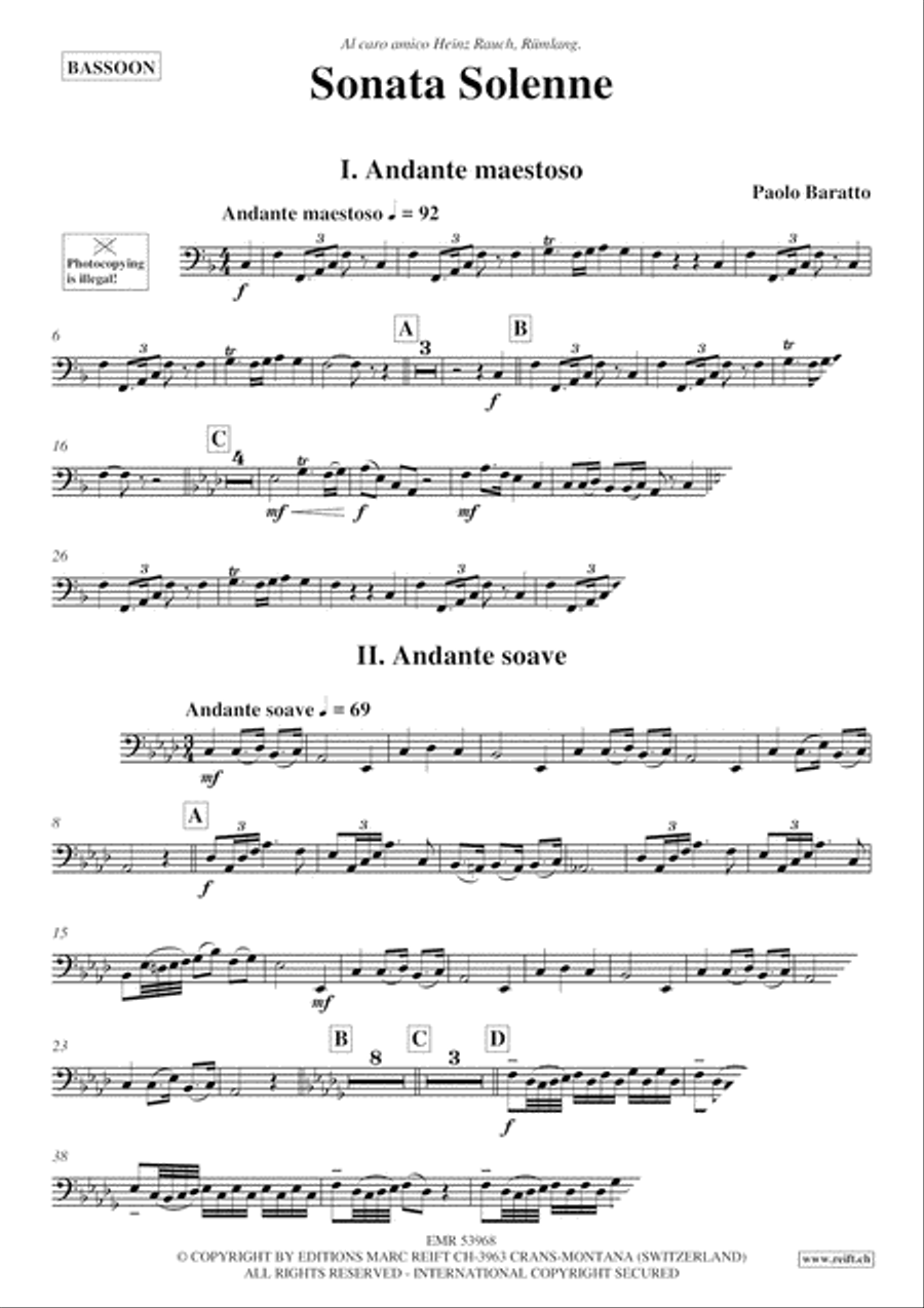Sonata Solenne Bassoon Solo scores gallery preview page 3
