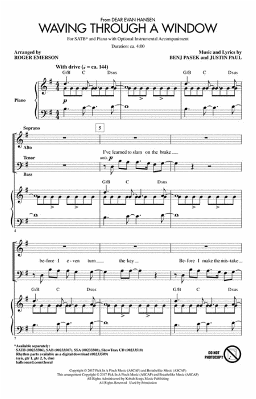 Waving Through a Window Waving Through a Window Choir scores gallery preview page 2