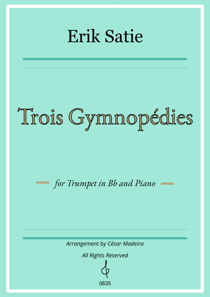 Three Gymnopedies by Satie - Bb Trumpet and Piano (Individual Parts) image number null