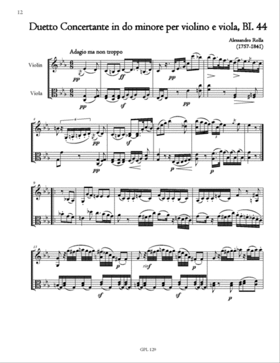 78 Violin-Viola Duets, BI. 33-110 Volume 4 (BI. 43-46) String Duet scores gallery preview page 2