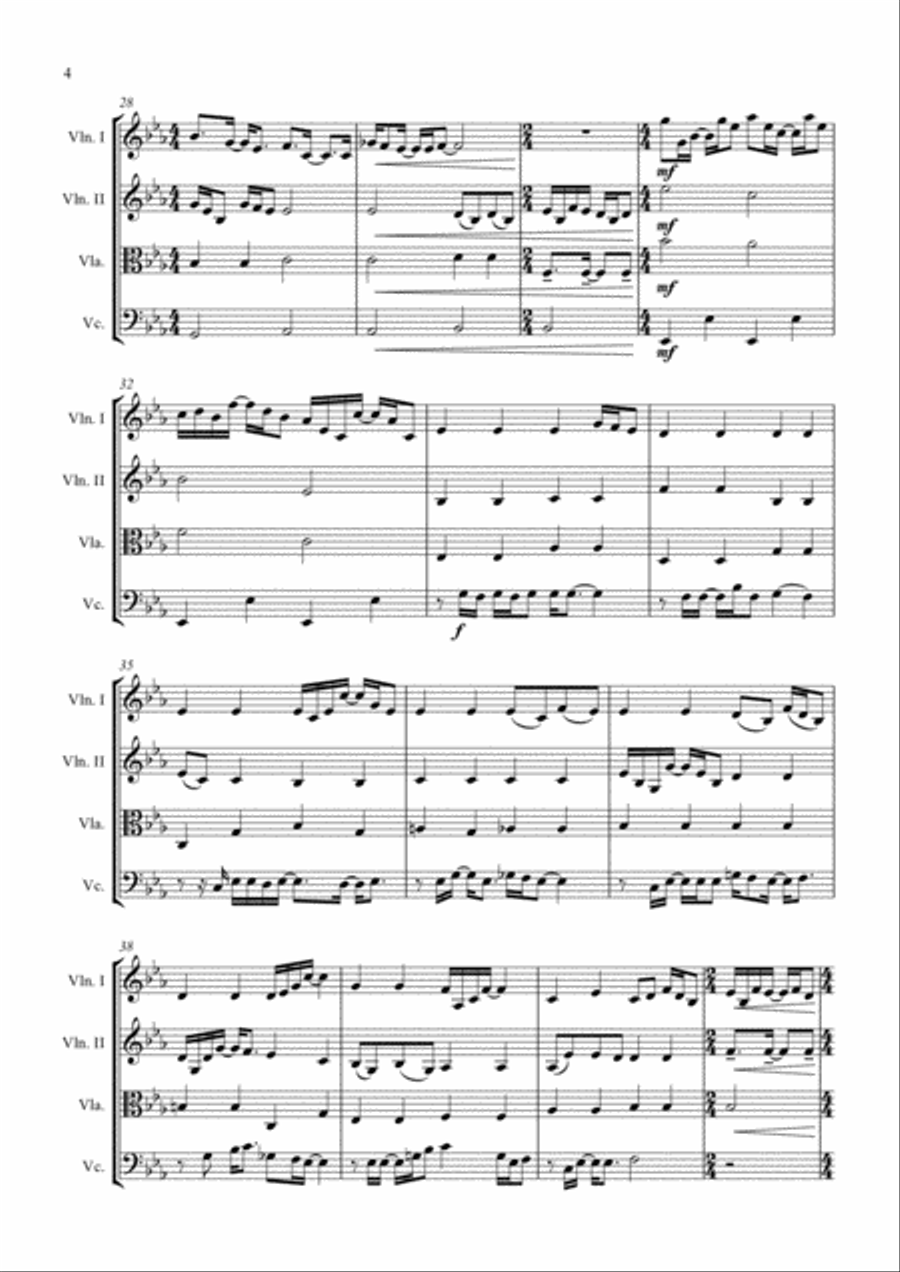 Your Song Your Song String Quartet scores gallery preview page 4