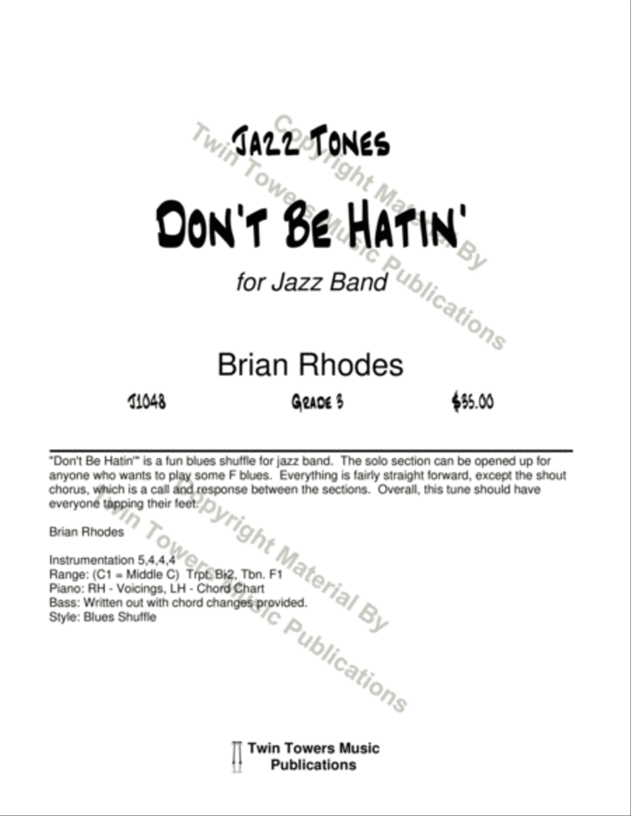 Don't Be Hatin' Don't Be Hatin' Jazz Ensemble scores gallery preview page 2