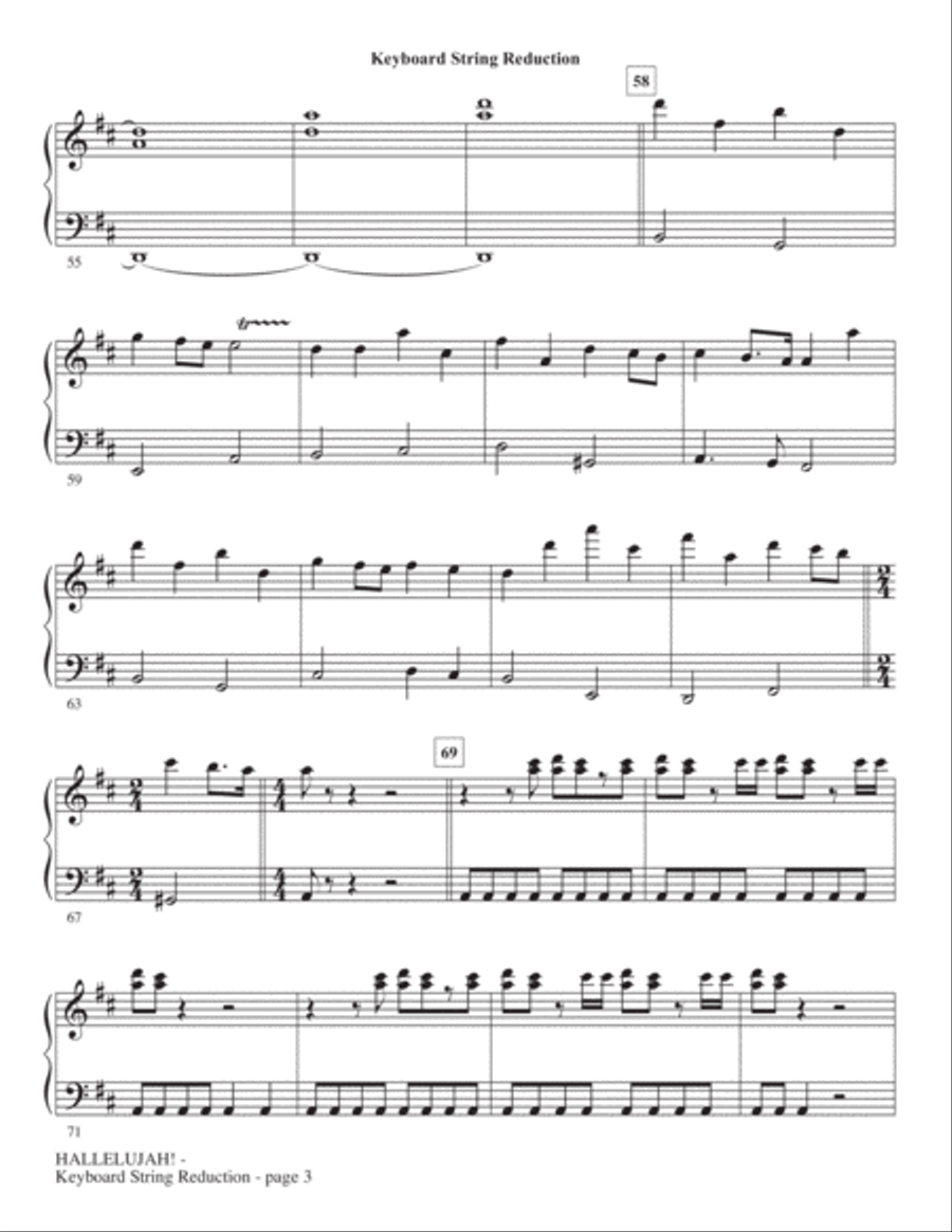Hallelujah! (from Messiah Rocks) - Keyboard String Reduction Choir scores gallery preview page 3