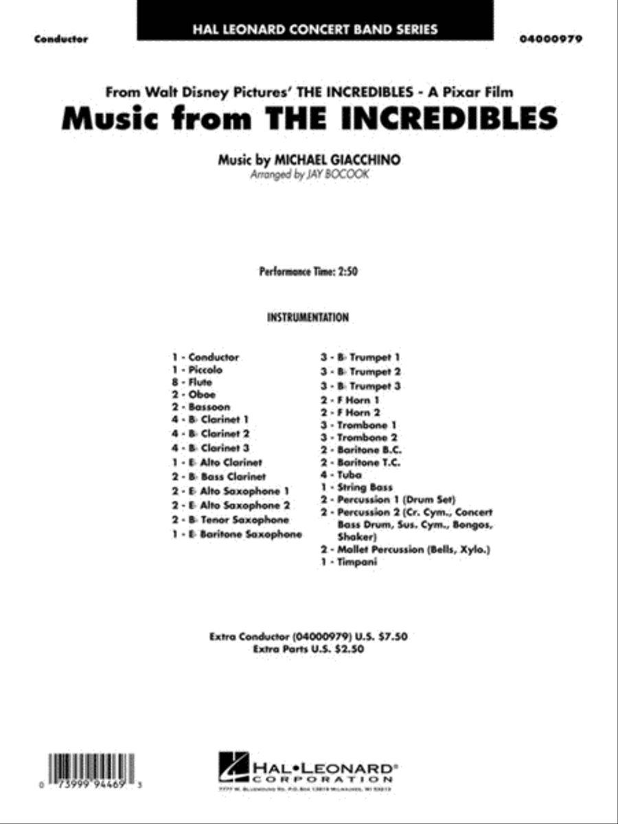 Music from “The Incredibles” Concert Band scores gallery preview page 2