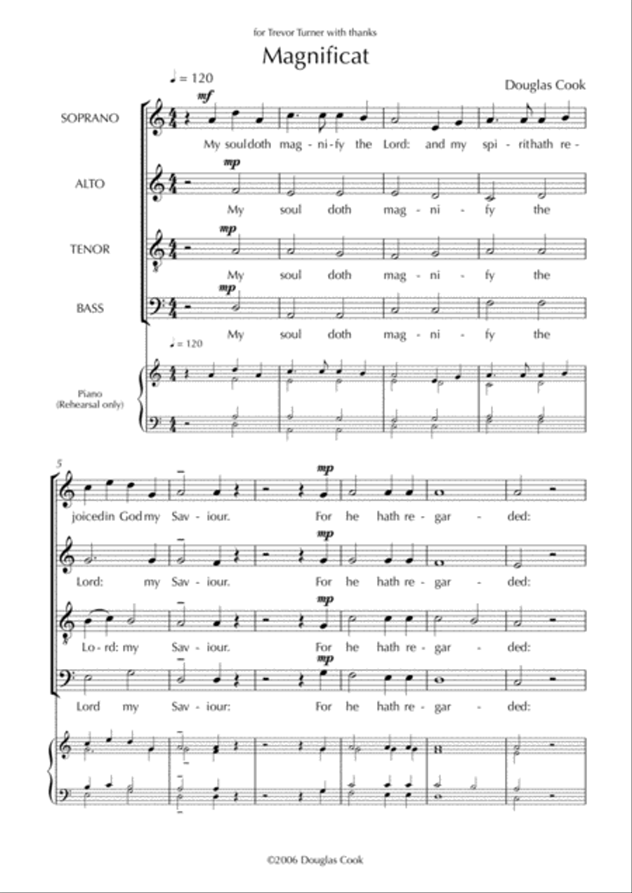 Magnificat and Nunc Dimittis 4-Part scores gallery preview page 1