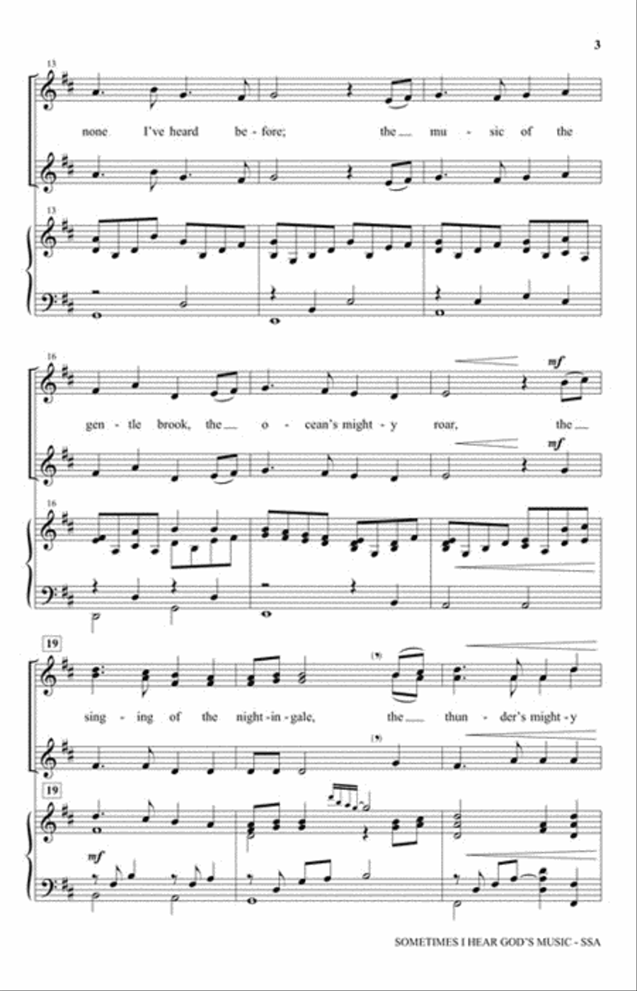 Sometimes I Hear God's Music SSA scores gallery preview page 3