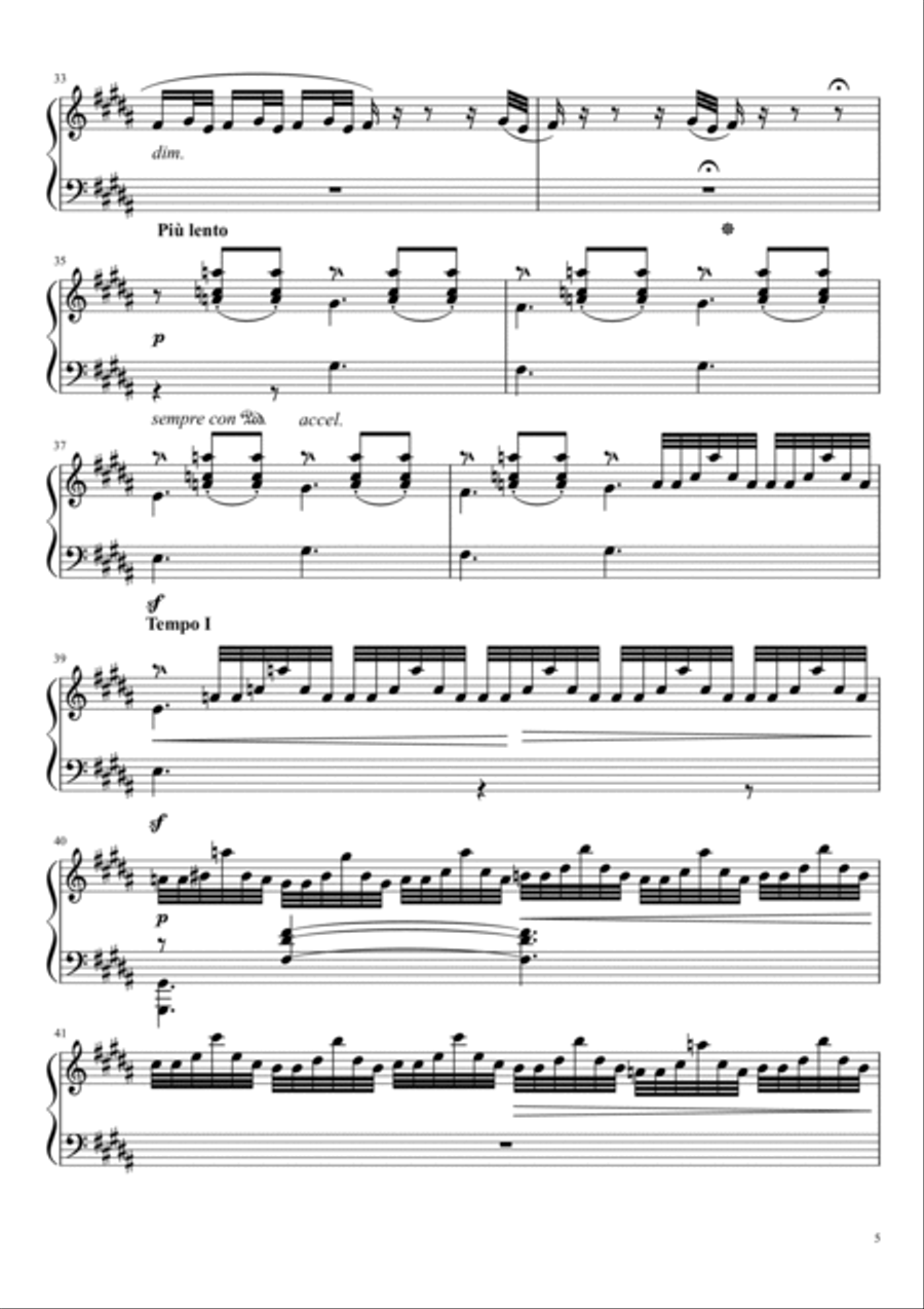 Saint-Saëns - Étude in G♯ Minor - from “Six Études” Op.111 No. 4 “Les Cloches de Las Palmas” Piano Solo scores gallery preview page 5