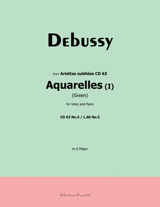 Aquarelles I(Green), by Debussy, CD 63 No.5, in G Major