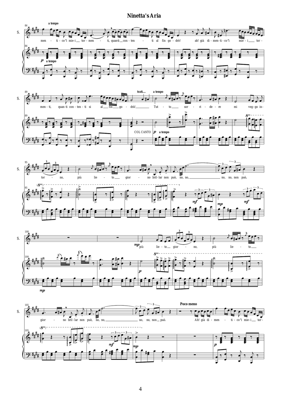 Rossini-La gazza ladra (Act 1) Di piacer mi balza il cor - Soprano and piano Rossini-La gazza ladra (Act 1) Di piacer mi balza il cor - Soprano and piano Soprano Voice scores gallery preview page 4