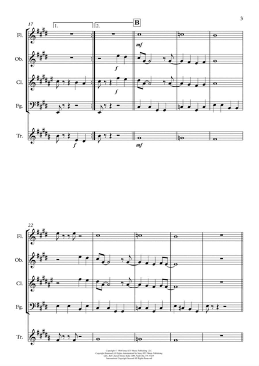 All My Loving Woodwind Quintet scores gallery preview page 3