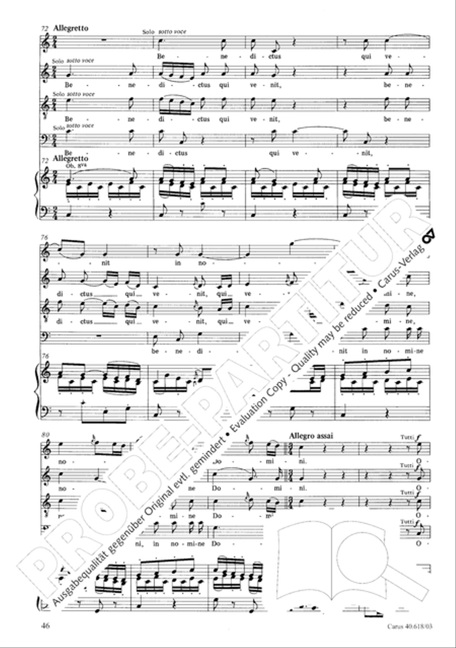 Mass in C (Missa in C) 4-Part scores gallery preview page 47