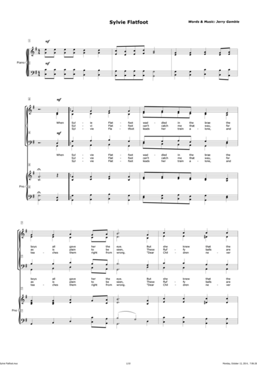 Sylvie Flatfoot Sylvie Flatfoot 4-Part scores gallery preview page 1