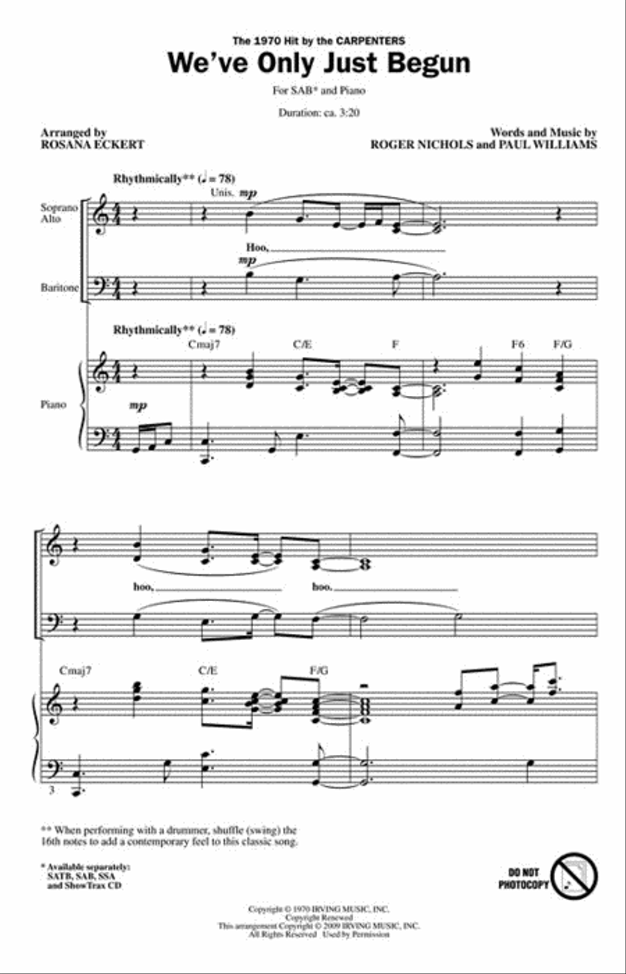 We've Only Just Begun 3-Part scores gallery preview page 2