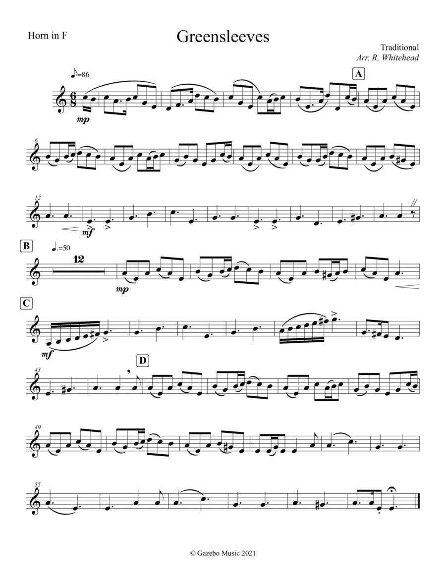 Greensleeves Greensleeves Brass Ensemble scores gallery preview page 1