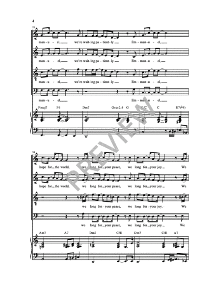 Emmanuel, Come to Set Us Free 4-Part scores gallery preview page 3