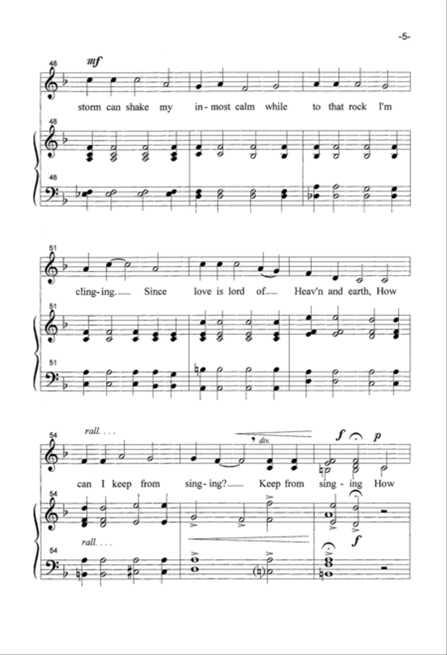 How Can I Keep From Singing SSA scores gallery preview page 5