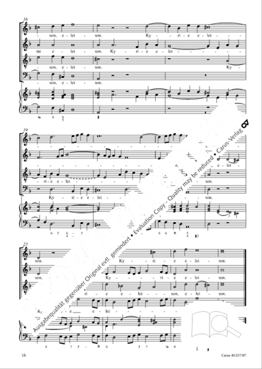 Kyrie in D minor 4-Part scores gallery preview page 17
