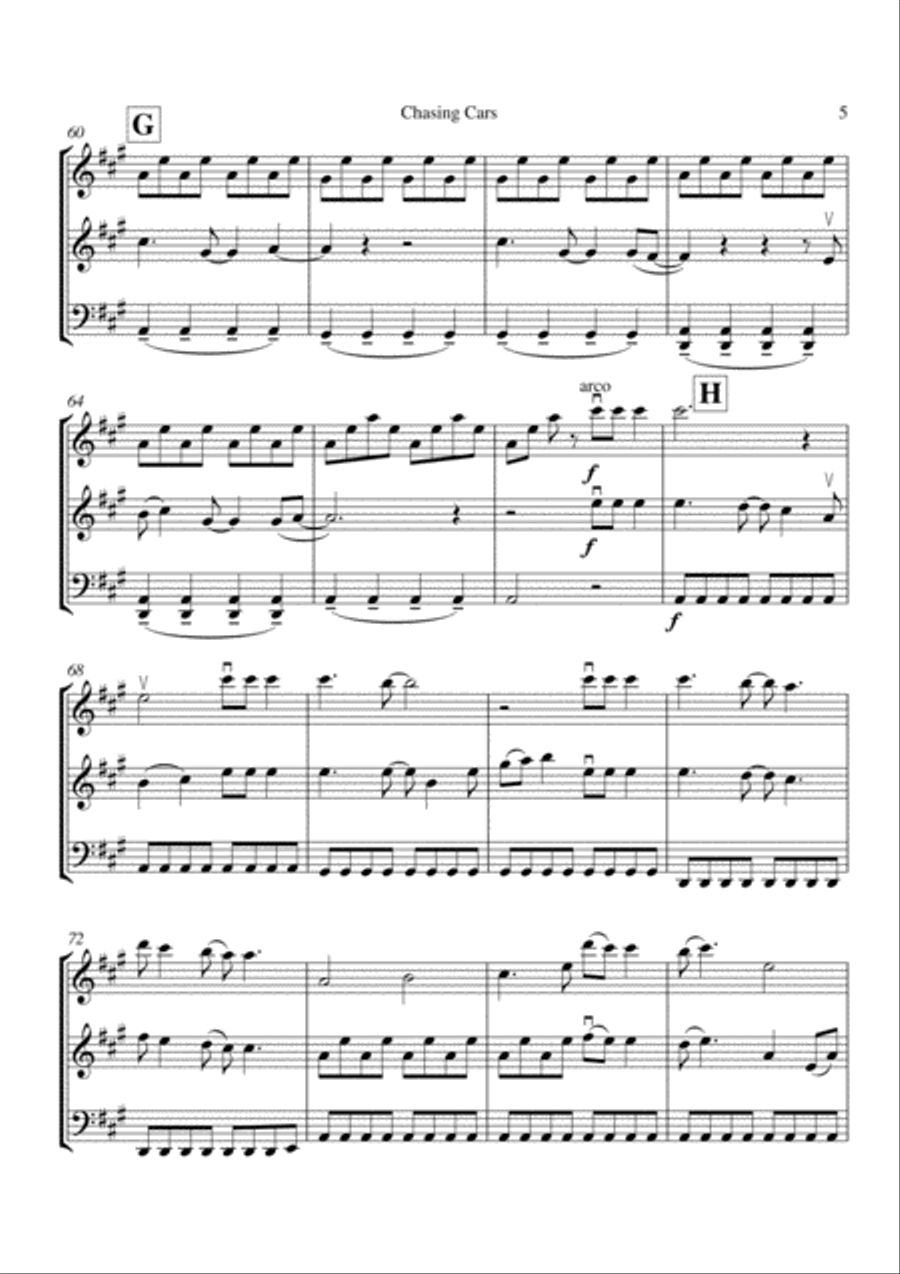 Chasing Cars String Trio scores gallery preview page 6