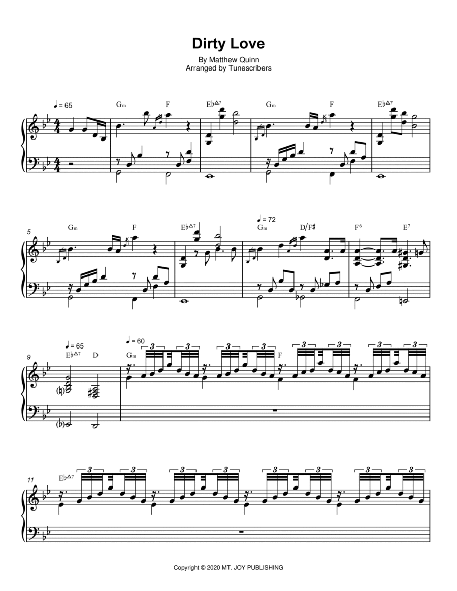 Dirty Love Guitar scores gallery preview page 1