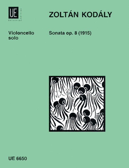 Cello Sonata, Op. 8 by Zoltan Kodaly Cello Solo - Sheet Music