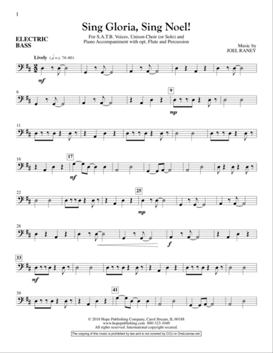 Sing Gloria, Sing Noel!-Raney-Conductor's Score, Flute, & Percussion-Digital Ver Unison Choir scores gallery preview page 19