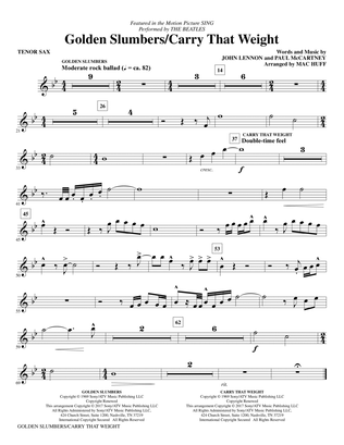 Book cover for Golden Slumbers/Carry That Weight (from Sing) (arr. Mac Huff) - Tenor Saxophone