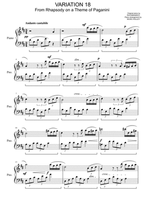 Rachmaninov - Variation 18 (from Rhapsody on a theme of Paganini) - Complete Version