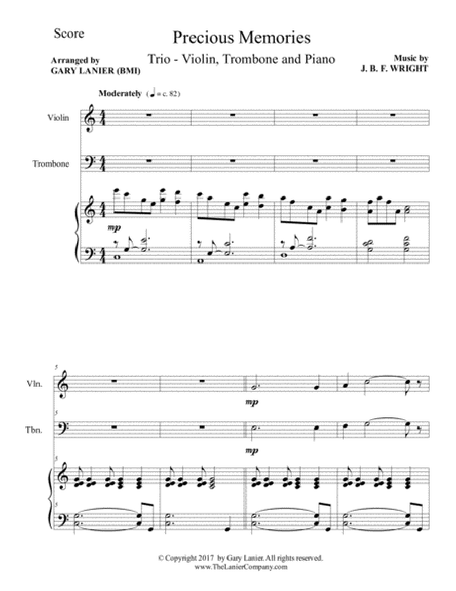 Precious Memories (Trio - Violin, Trombone & Piano with Score/Parts) image number null