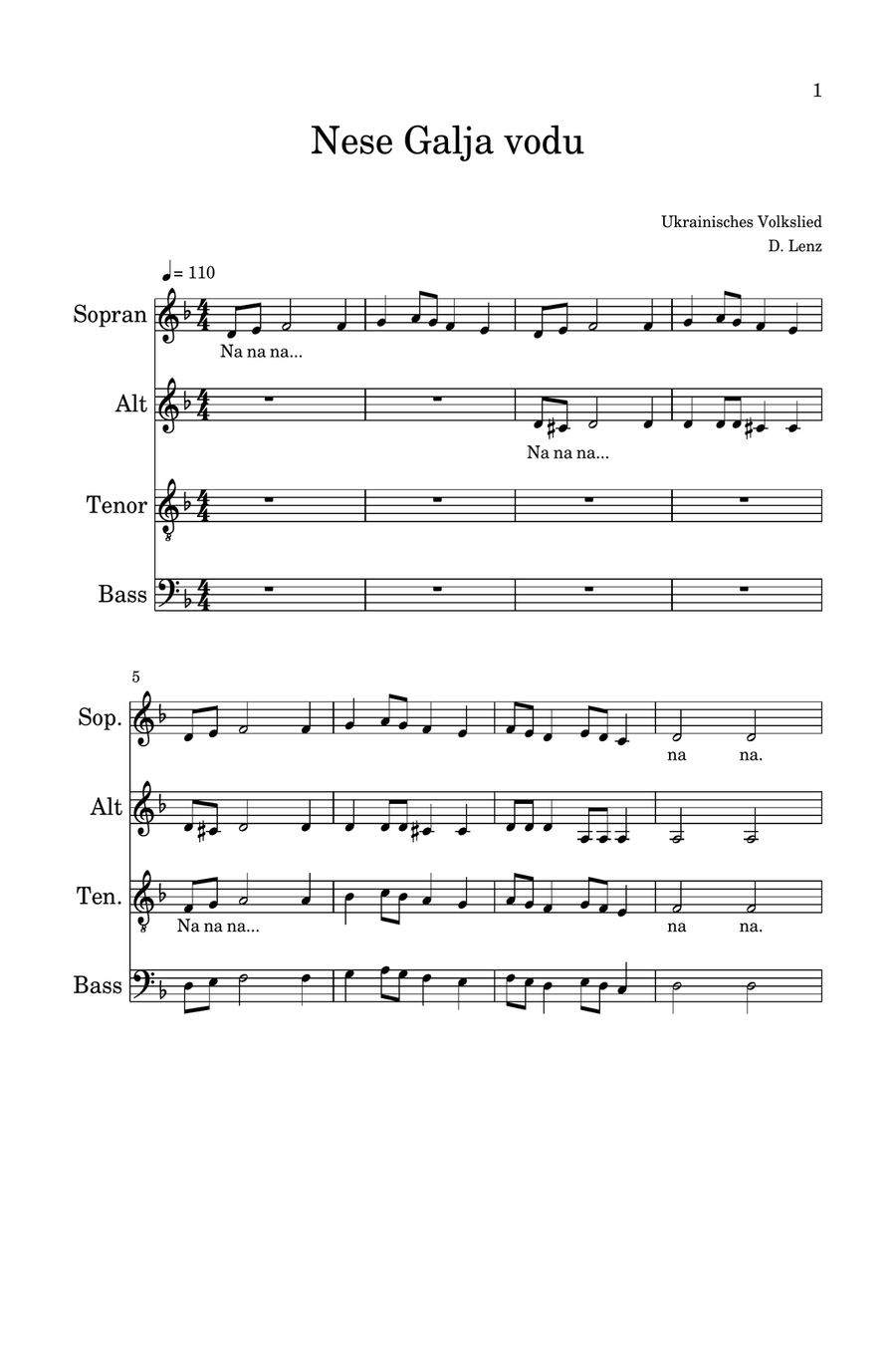 Nese Galja vodu Nese Galja vodu 4-Part scores gallery preview page 1