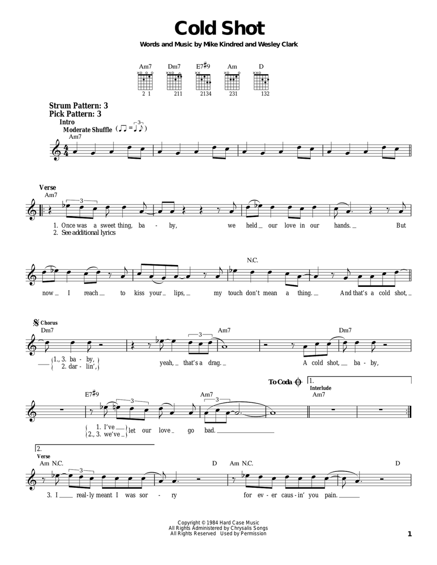 Cold Shot Acoustic Guitar scores gallery preview page 1