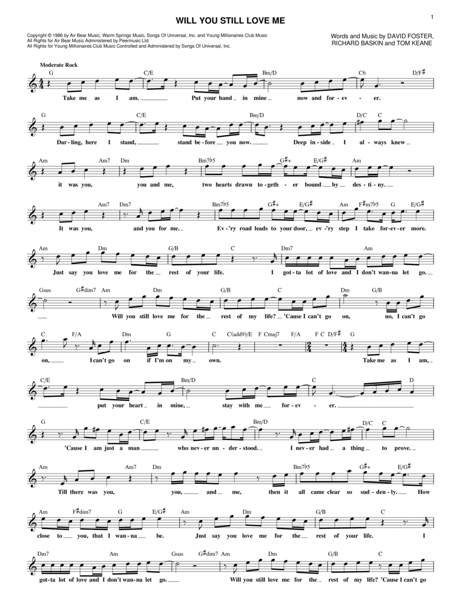 Will You Still Love Me Piano scores gallery preview page 1