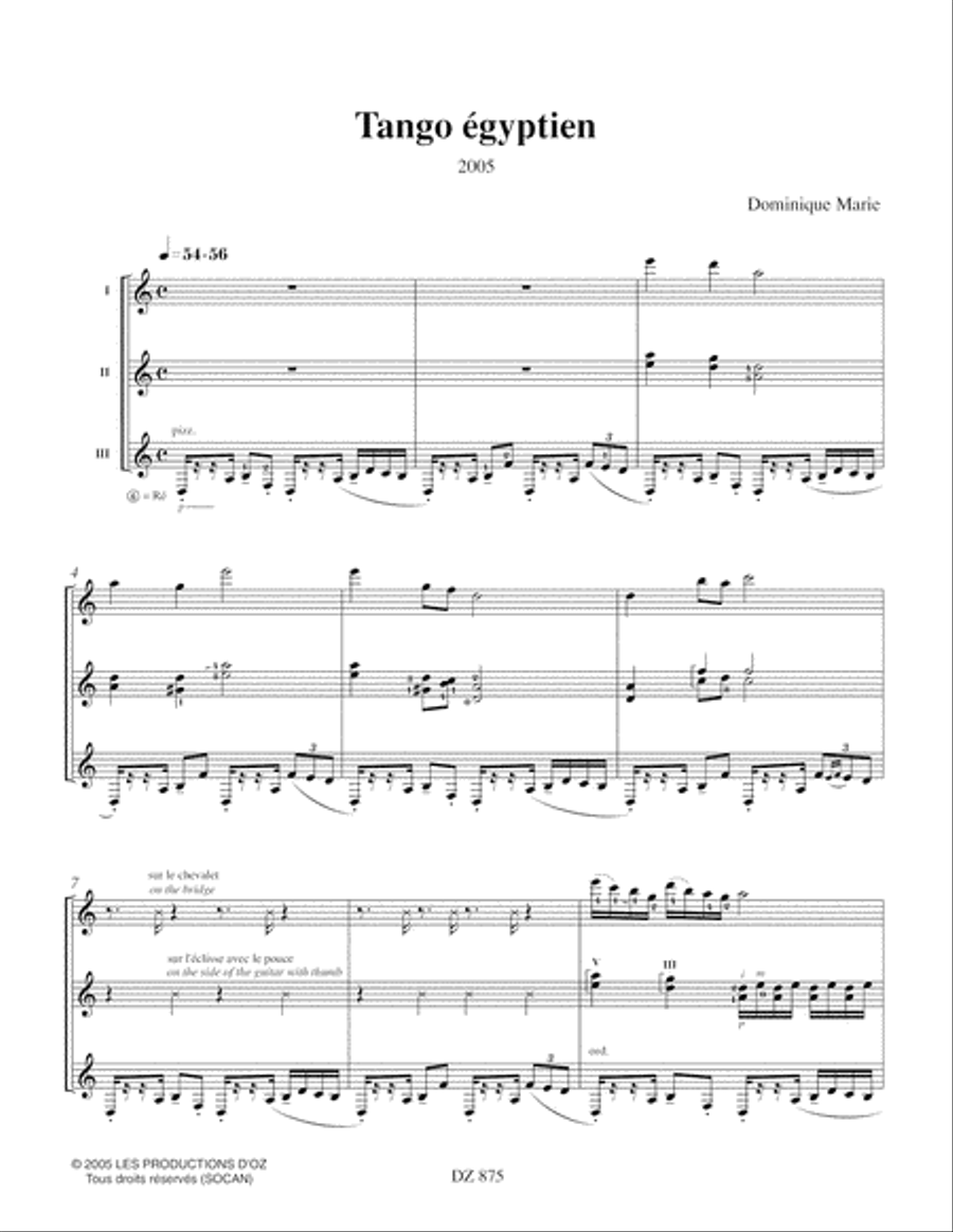 Tango égyptien Tango égyptien Guitar Ensemble scores gallery preview page 2