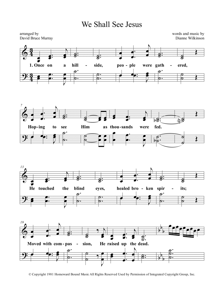 We Shall See Jesus We Shall See Jesus 4-Part scores gallery preview page 1